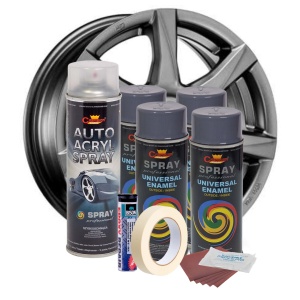 Kit complet reparatie si vopsire jante culoare Gri Inchis, V4 - Img 2