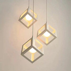 Lustra Forma Cub, STRUKTUR Cluster, 3xE27, Alb, Metal - Img 1