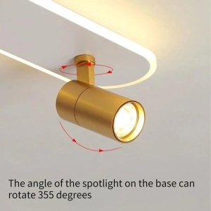 Lustra LED cu Proiector Reglabil FISSO Camilla, 49W, lumina Rece/Calda/Neutra, Auriu Lucios - Img 2