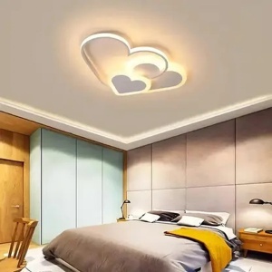 Lustra LED cu telecomanda AMI 50W, 3 Inimi, lumina Rece/Calda/Neutra, Dimabila, Alb - Img 3
