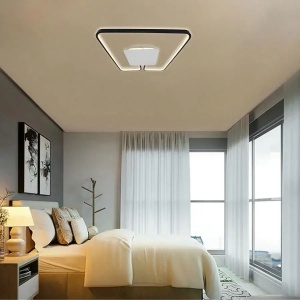 Lustra LED cu telecomanda ANKA 106W, lumina Calda/Neutra, Dimabila, Negru - Img 1