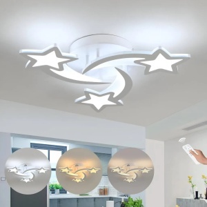 Lustra LED cu telecomanda IPOMOEA 48W, 3 Stele, lumina Rece/Calda/Neutra, Dimabila, Alb - Img 3