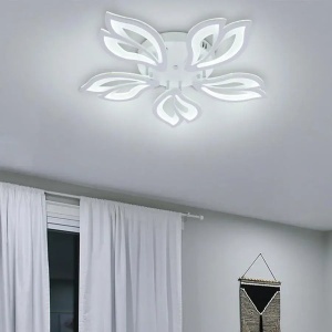 Lustra LED cu telecomanda LILY 75W, 5 Elemente, lumina Rece/Calda/Neutra, Dimabila, Alb - Img 3