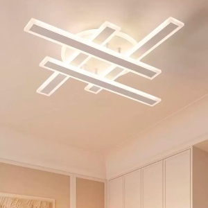 Lustra LED cu telecomanda SHAWN 85W, Liniara, lumina Rece/Calda/Neutra, Dimabila, Alb - Img 1