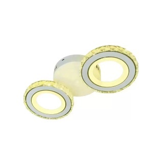 Lustra LED cu telecomanda si cristal NOVA ROTONDA 29W, 2 Cercuri, lumina Rece/Calda/Neutra, Alb - Img 3