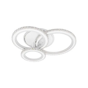 Lustra LED cu telecomanda si cristal NOVA ROTONDA RGB 154W, 3 Cercuri, lumina Rece/Calda/Neutra, Dimabila, Alb - Img 3