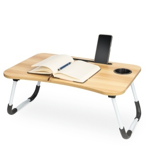 Masa pentru Laptop plianta din MDF, dimensiune 60 x 39,5 cm, cu suport pahar si telefon - Img 11