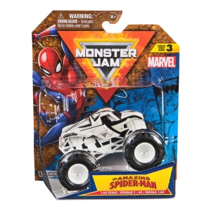 MONSTER JAM MARVEL CAMION GIGANT AMAZING SPIDER MAN ROSU SCARA 1 LA 64 - Img 1