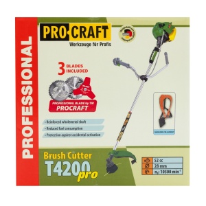 Motocoasa benzina Procraft T4200 Pro, 2 T, 5.6 CP, 9000rpm, 3 sisteme de taiere - Img 8