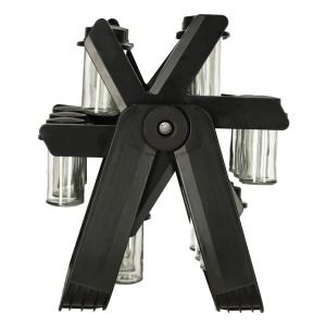 Organizator de condimente cu 18 containere cu suport rotativ pentru bucatarie, culoare neagra - Img 2