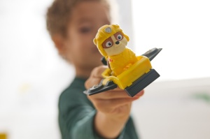 PATRULA CATELUSILOR ACTION PUPS SET VEHICUL DE SALVARE HOVERBOARD SI FIGURINA RUBBLE 5 CM - Img 4
