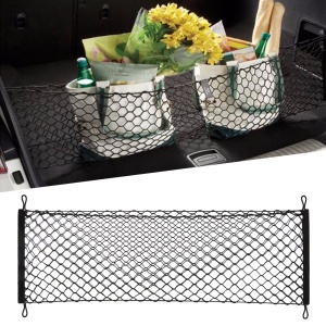 Plasa de bagaje elastica cu buzunar si suporti de montaj, dimensiune 100 x 40 cm - Img 1