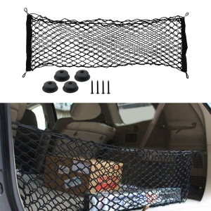 Plasa de bagaje elastica cu buzunar si suporti de montaj, dimensiune 100 x 40 cm - Img 4