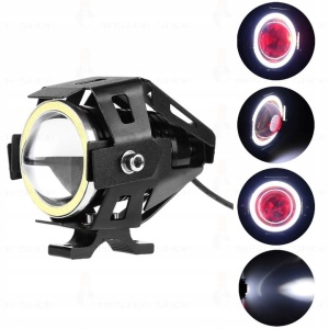 Proiector LED cu Lupa, Angel Eye ALB si Devil Eye RED, alimentare 12V, pentru Off-Road, ATV, SSV, UTV - Img 8