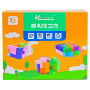 Puzzle din lemn - Forme 3D - Img 1