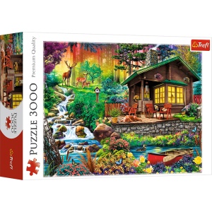 PUZZLE TREFL 3000 CABANA DIN PADURE - Img 1