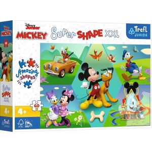 PUZZLE TREFL PRIMO SUPER SHAPE XXL 60 DISNEY MICKEY AMUZANTUL - Img 1