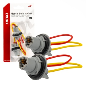 Set 2 socluri bec T15, W16W, W5W, cu garnitura din cauciuc - Img 1