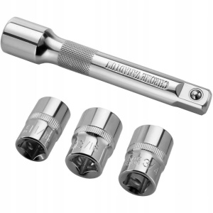 Set cheie dinamometrica din otel/crom, 1/2 inch, reglabila 28-210 Nm, cu 3 tubulare incluse si manusi - Img 2