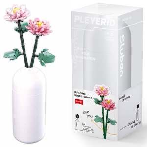 Set de Constructie Flowers, 224 piese, Bujor - Sluban - Img 1
