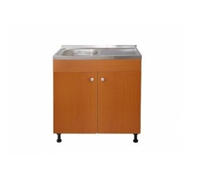 Set Masca Chiuveta Cires 80 cm X 50 cm X 80 cm, chiuveta inox cuva stanga, baterie inox patrat si sifon scurgere - Img 4