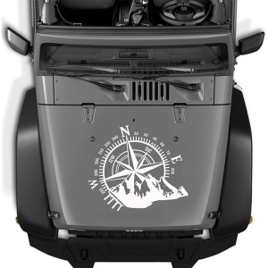 Sticker autoadeziv pentru vehicule Off Road, model "Kompass", dimensiune 44 x 55 cm, culoare Alba - Img 2
