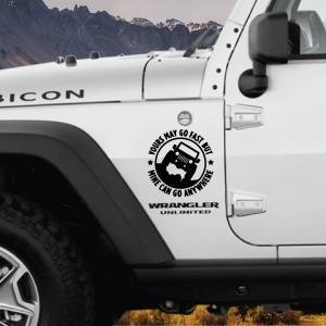 Sticker autoadeziv pentru vehicule Off Road, model "You Can Go Fast", dimensiune 30 x 30 cm, culoare Neagra - Img 1