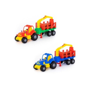 Tractor cu remorca + lemne - Hardy, 47x13x20 cm, Polesie - Img 1