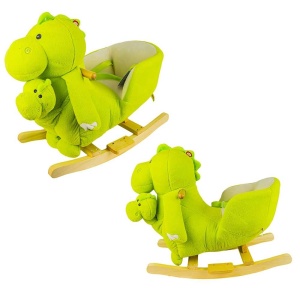 Balansoar pentru bebelusi, Dinozaur, lemn + plus, 60x34x45 cm - Img 2
