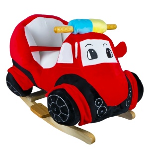 Balansoar pentru bebelusi, Masina pompieri, lemn + plus, 60x34x45 cm - Img 1