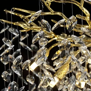 Candelabru Cristal WALTZ Rhapsody, 9x G9, Auriu, 60cm, Inaltime Reglabila - Img 2