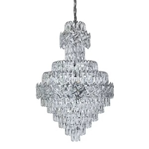 Candelabru Cristal WINDSOR Grande Supremo 14xE14, Diametru 60X90cm, Crom Lucios, Inaltime Reglabila - Img 2