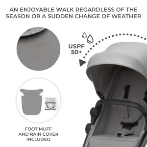 CARUCIOR KINDERKRAFT NEWLY, 3 IN 1, LIGHT GREY - Img 3