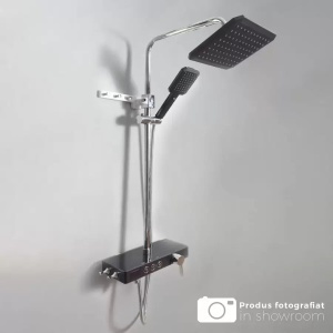 Coloana Dus Afisaj LCD Inox Negru Argintiu SJG/006 - Img 1