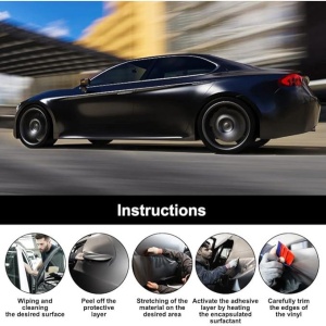 Folie auto pentru colantare integrala, Termoplastica, cu tehnologie "BUBBLE FREE", culoare Negru, finisaj Mat, dimensiune 3,0m x 1,52m - Img 7
