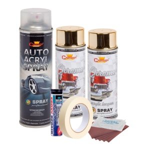 Kit complet reparatie si vopsire jante culoare Auriu Metalic, V2 - Img 1