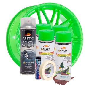 Kit complet reparatie si vopsire jante culoare Verde Fluorescent, V4 - Img 2