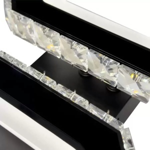 Lustra LED cristal QUADRIS 24W, 2 Patrate, lumina Rece/Calda/Neutra, Dimabila, Negru - Img 2