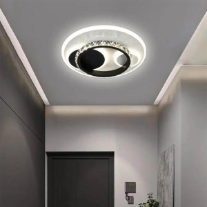 Lustra LED cu cristal ARIELLA 30W, Rotunda, lumina Rece/Calda/Neutra, Negru - Img 1
