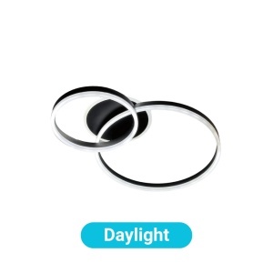 Lustra LED cu telecomanda ELISABETH 71W, 2 Cercuri, lumina Rece/Calda/Neutra, Dimabila, Negru - Img 3