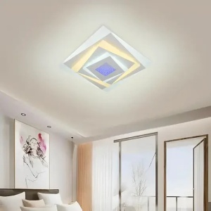 Lustra LED NIVARA RGB 3D 20W, lumina Rece/Calda/Neutra, Alb - Img 1