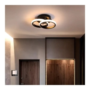 Lustra LED VERTEX CIRCULA 24W, 2 Cercuri, lumina Rece/Calda/Neutra, Negru - Img 3