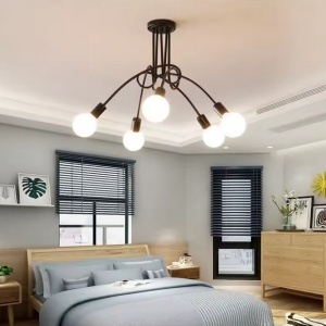 Lustra Modernist Penta 5, 5x E27, Negru, Design Modern - Img 3
