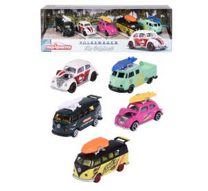 MAJORETTE SET 5 MASINUTE DIN METAL VOLKSWAGEN 7.5CM - Img 1