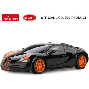 MASINA CU TELECOMANDA BUGATTI GRAND SPORT VITESSE NEGRU CU SCARA 1 LA 18 - Img 3