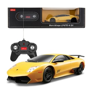 MASINA CU TELECOMANDA LAMBORGHINI MURCIELAGO LP670 GALBEN CU SCARA 1 LA 24 - Img 2