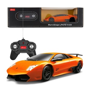 MASINA CU TELECOMANDA LAMBORGHINI MURCIELAGO LP670 PORTOCALIU CU SCARA 1 LA 24 - Img 1