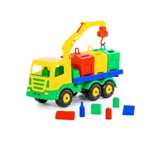 Masina salubrizare + containere - SuperTruck, 42x16x25cm, Wader - Img 1