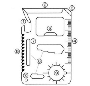 Multitool card outdoor / camping / survival tool, cu husa - Img 2
