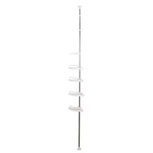 Organizator baie, raft de baie de tip "coltar" cu brat telescopic, cu 4 etajere si suport pentru prosop - Img 4